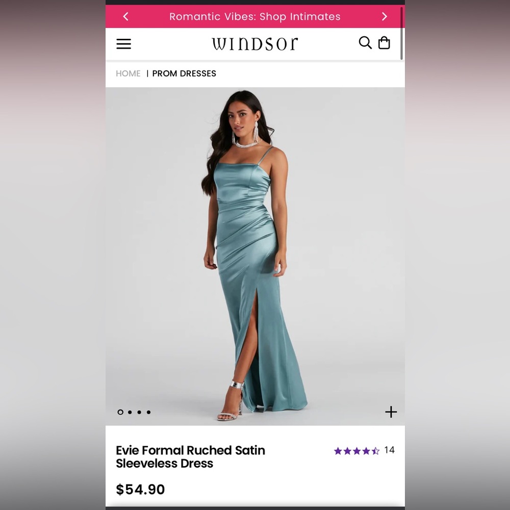 New Windsor prom dress in seafoam green